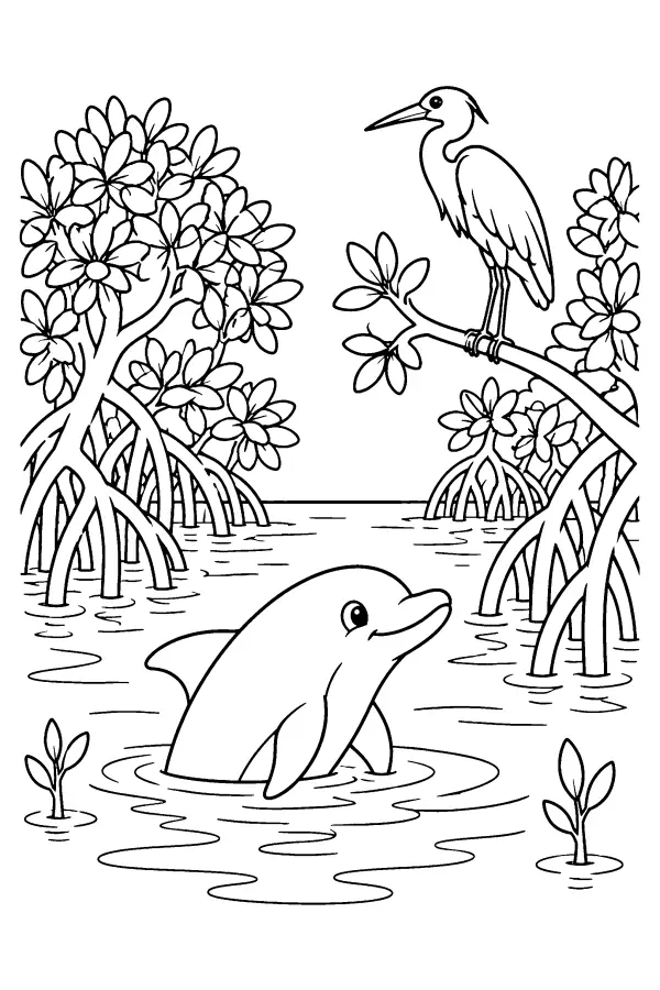 Lagoon Dolphin Heron