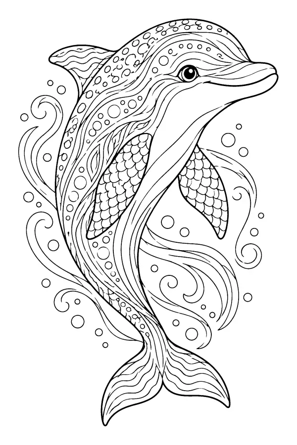 Patterned Dolphin Portrait
