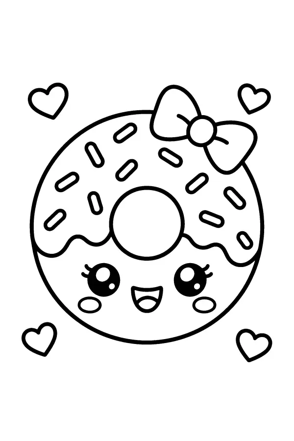 Bow Donut Hearts