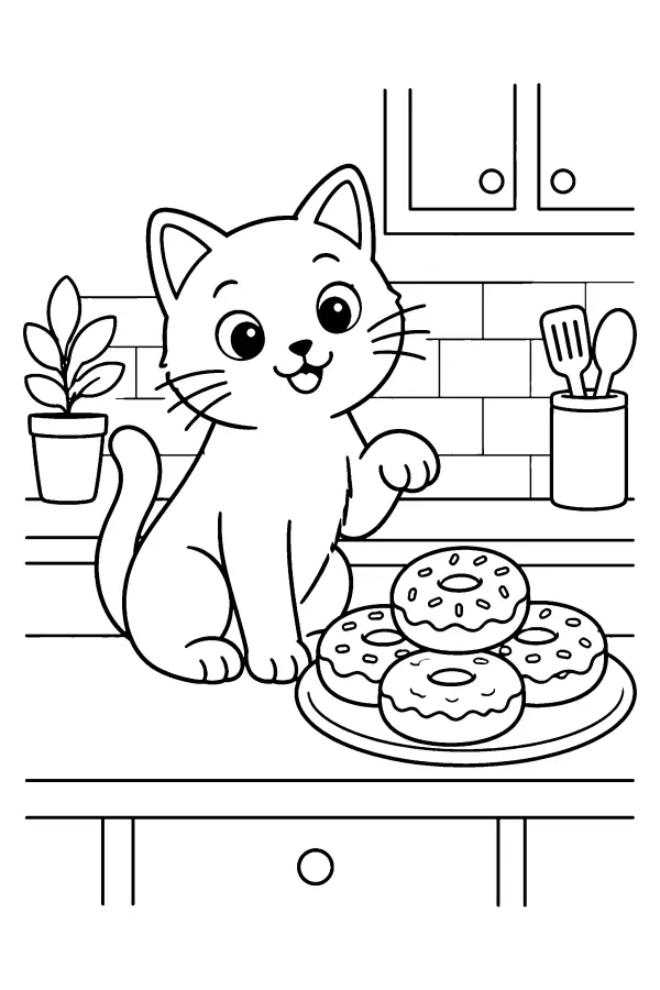 Cat With Donuts