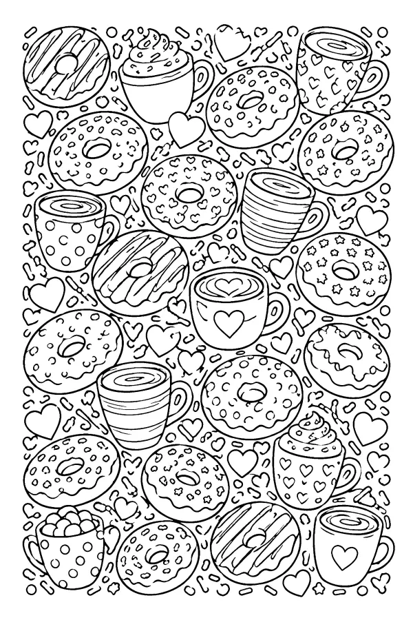 Donut Heart Doodles