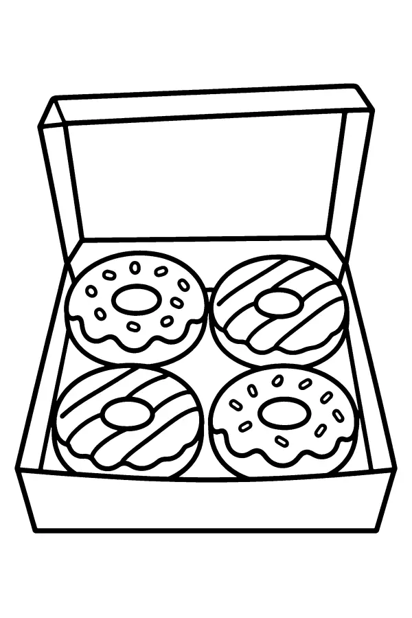 Four Donuts In Box