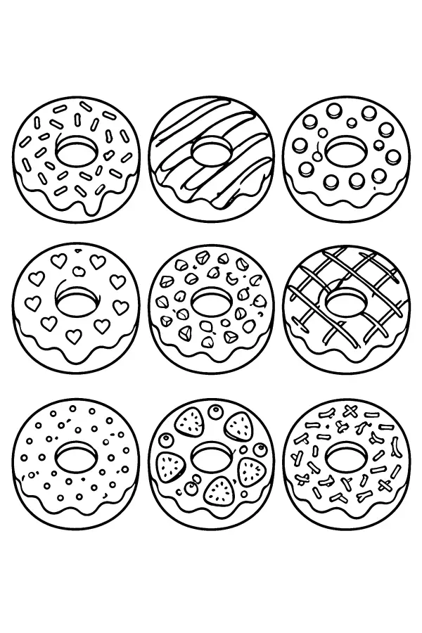 Nine Donut Grid