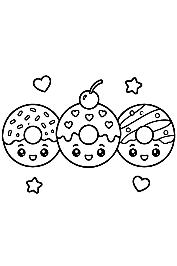 Three Smiling Donuts