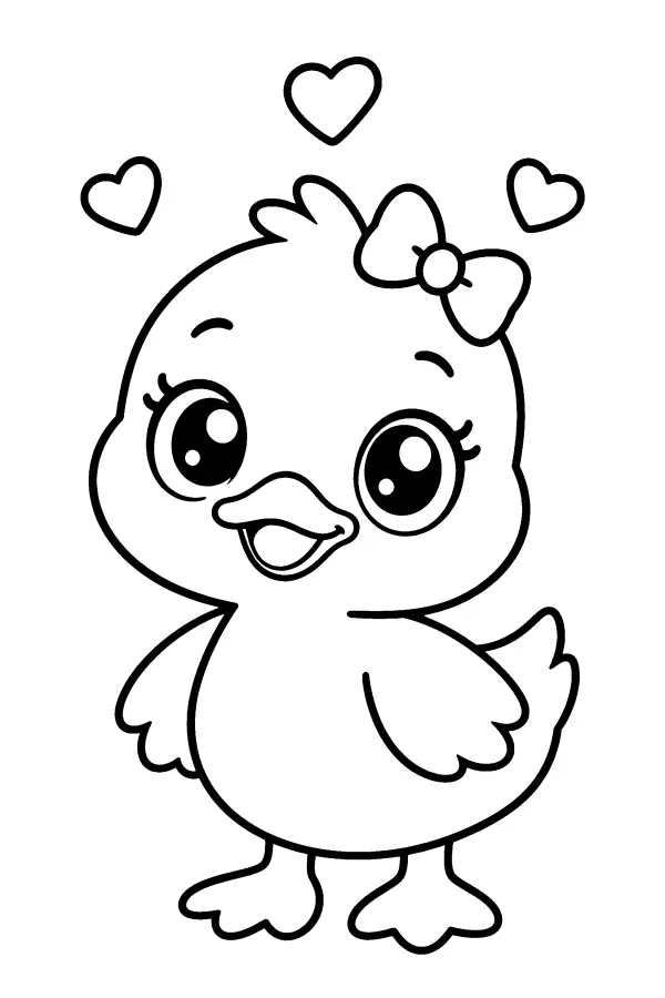 Bow Duckling Hearts
