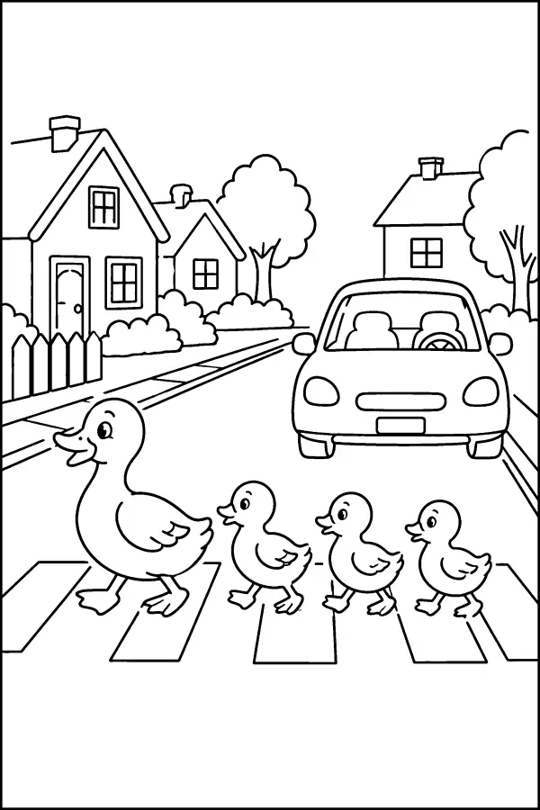 Duck Family Crossing