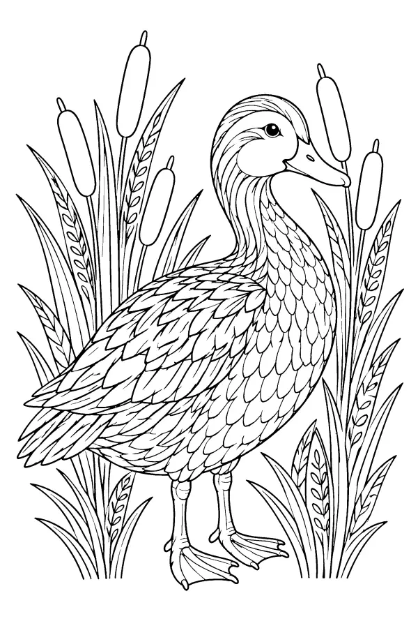 Duck In Reeds