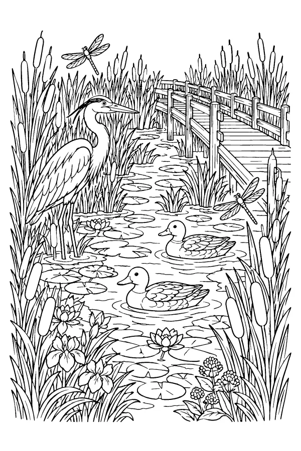 Marsh Boardwalk Scene