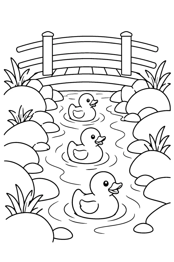 Rubber Ducks Under Bridge