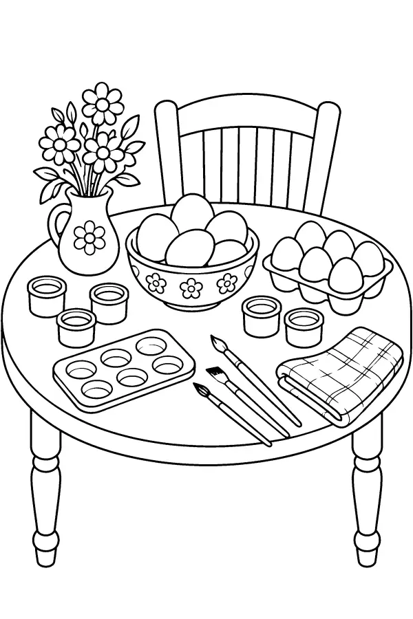 Egg Decorating Table