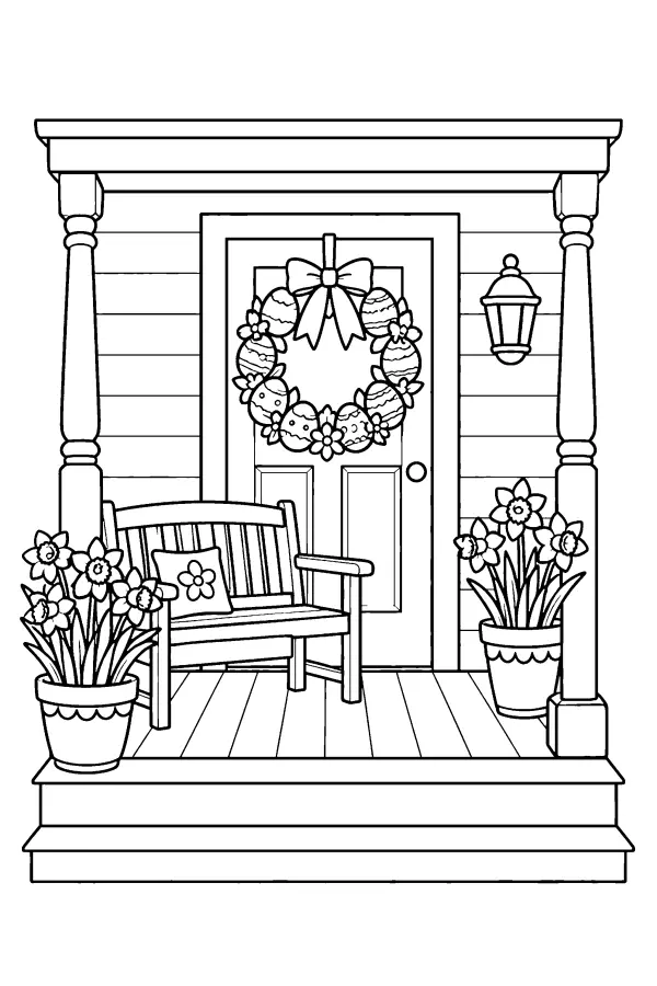 Egg Wreath Porch