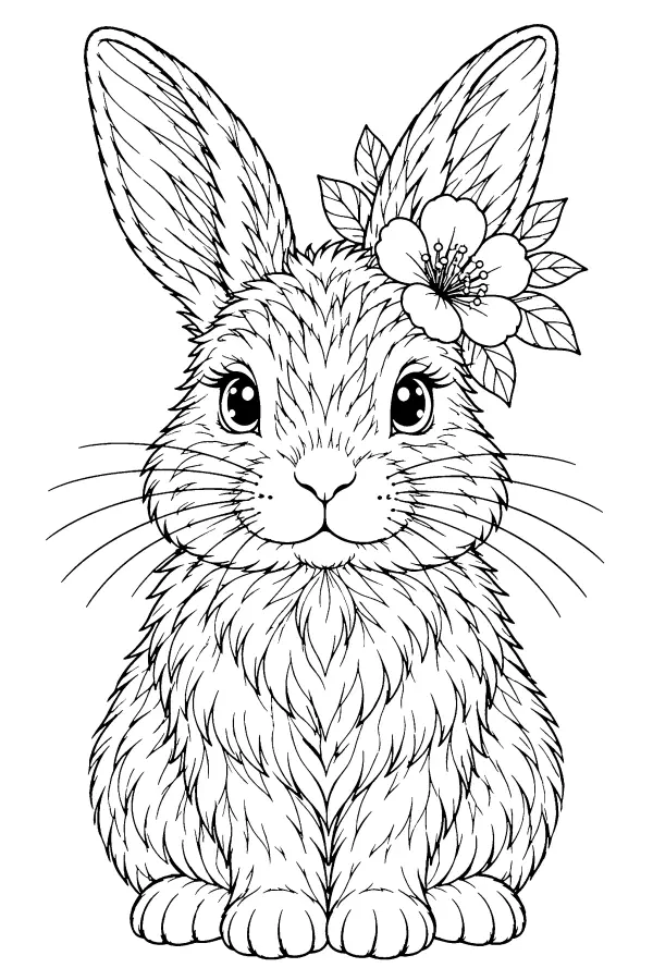 Floral Bunny Portrait