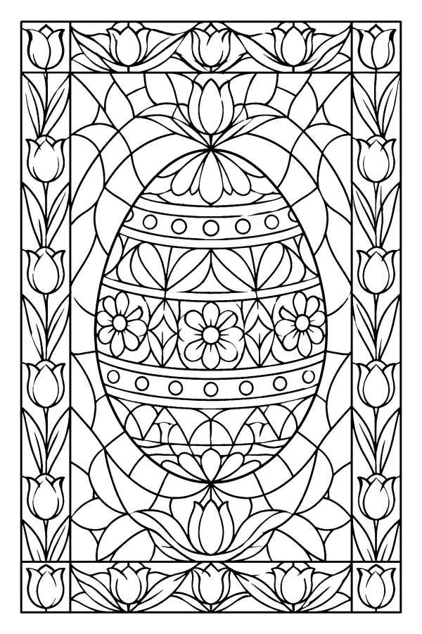 Tulip Stained Glass Egg