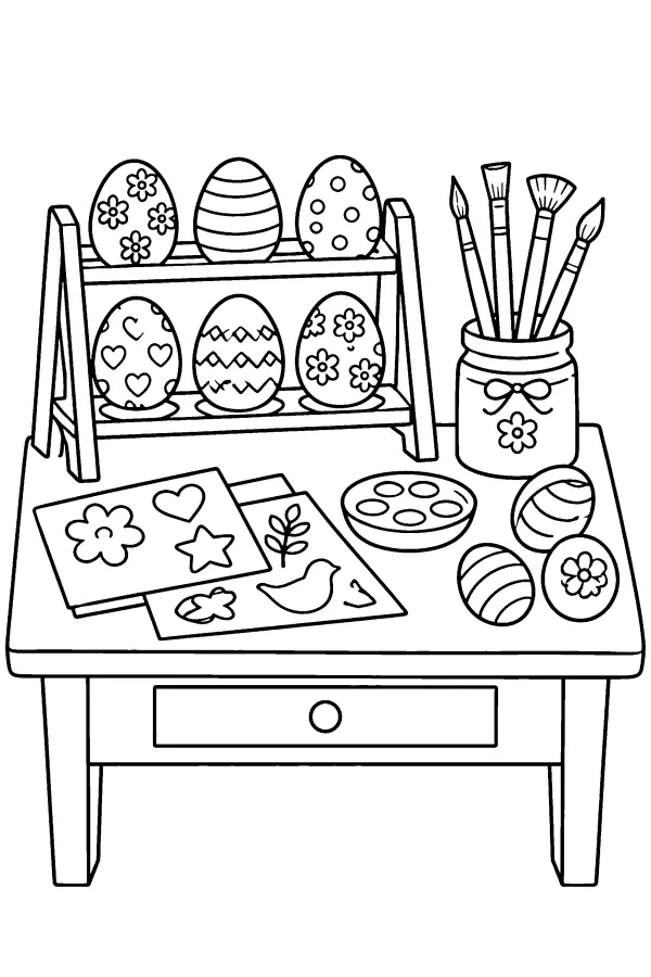 Egg Decorating Bench
