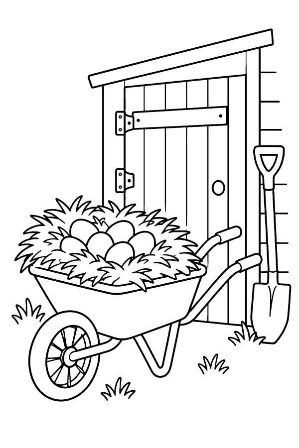 Wheelbarrow By The Shed