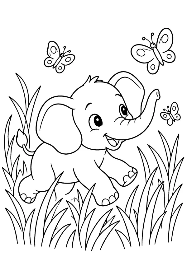 Butterfly Chase Elephant
