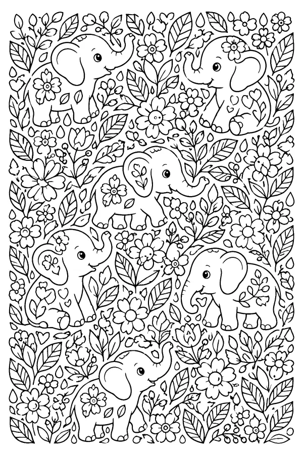 Elephant Garden Doodle