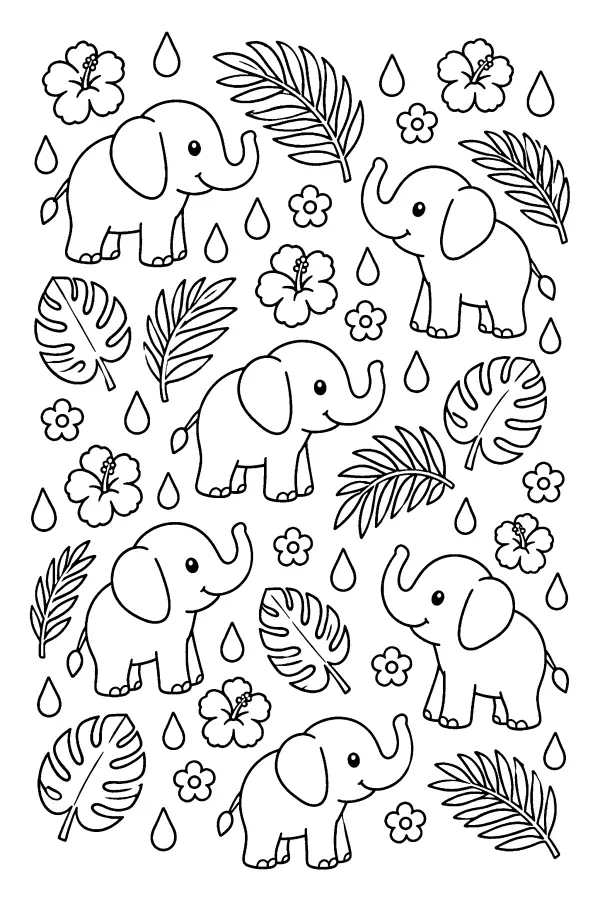 Elephant Garden Pattern