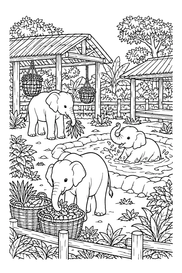 Elephant Sanctuary Scene