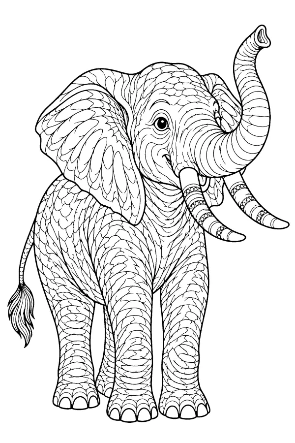 Raised Trunk Elephant