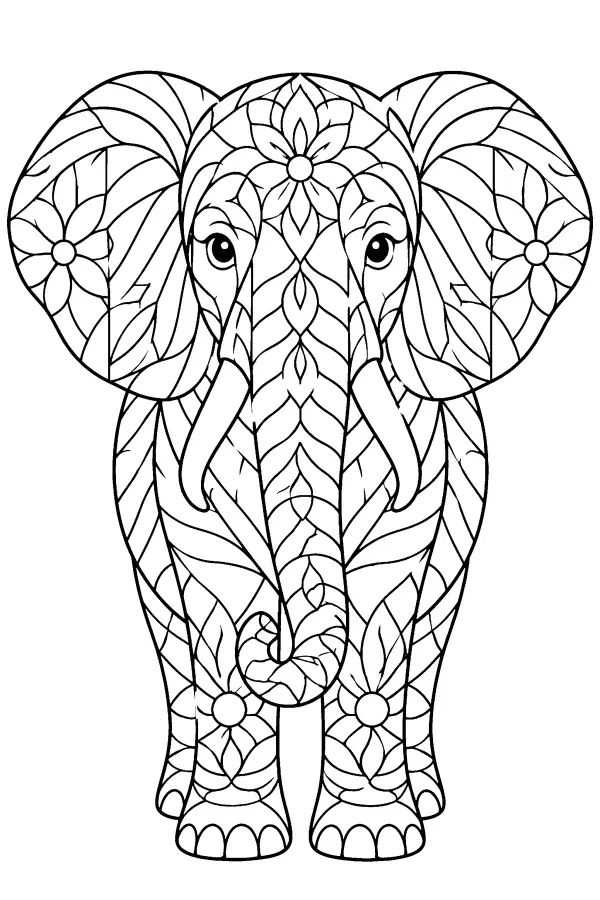 Stained Glass Elephant