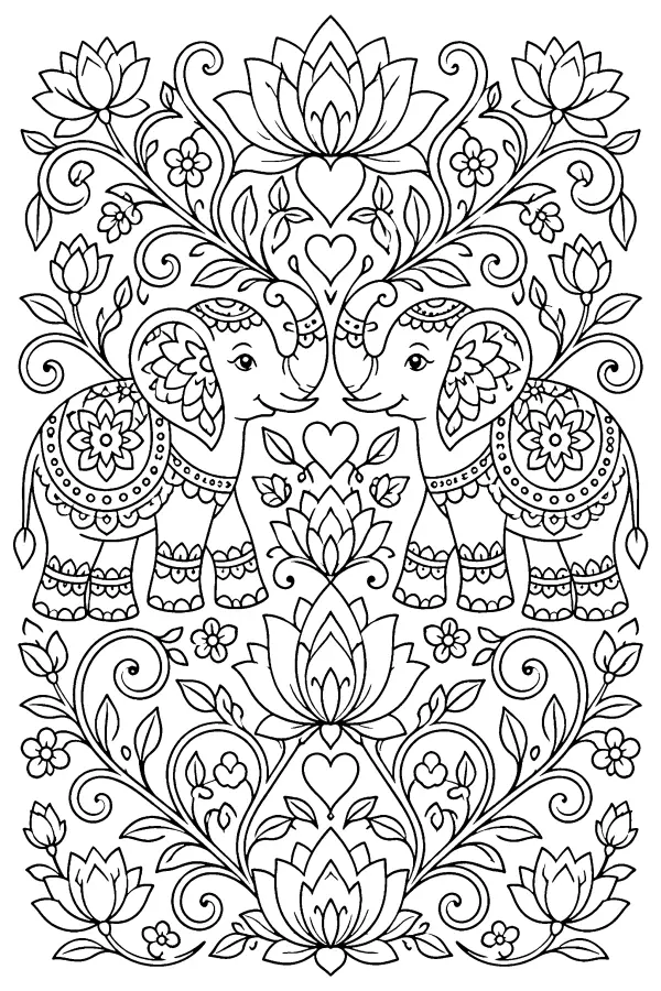 Symmetrical Elephant Medallion