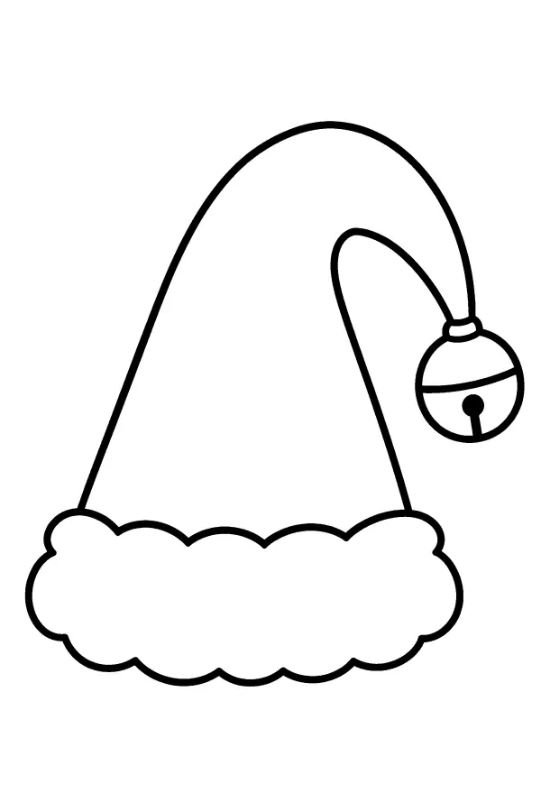 Dessin à colorier de bonnet de lutin avec grelot