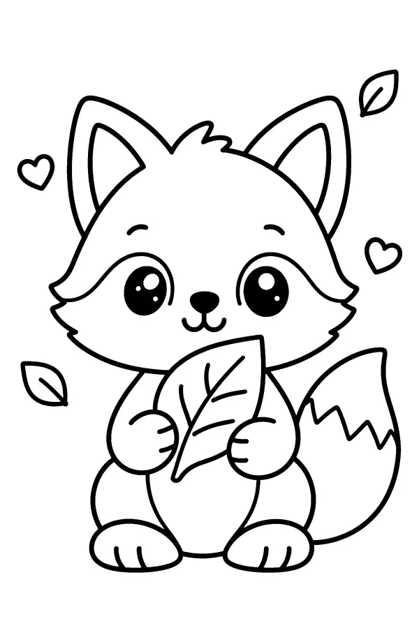 Fox With Leaf
