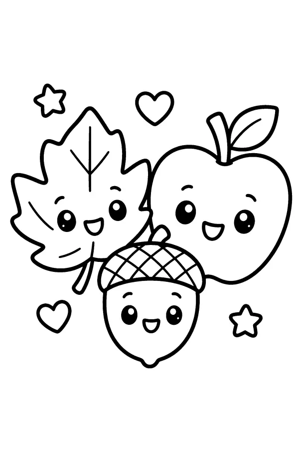 Leaf, Acorn and Apple Friends