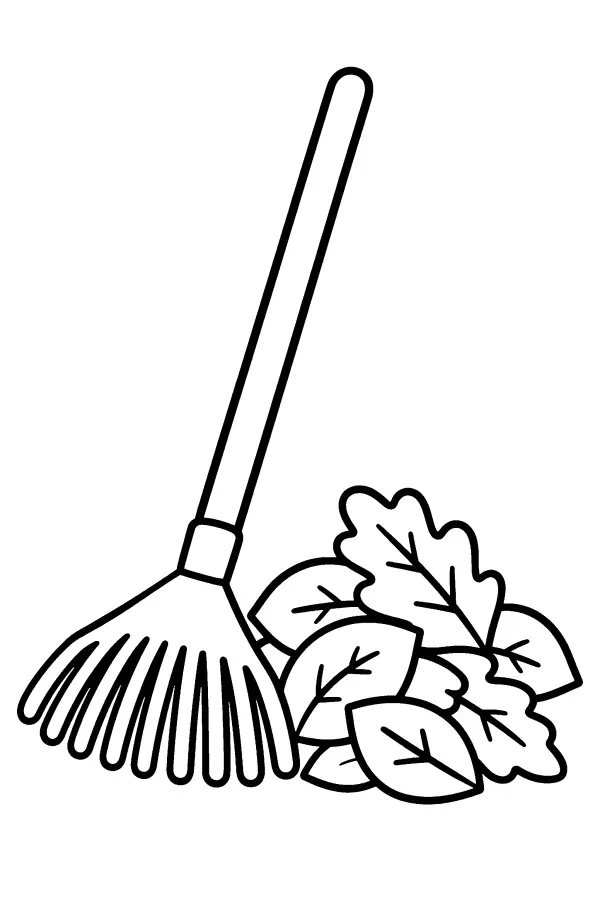 Rake and Leaves