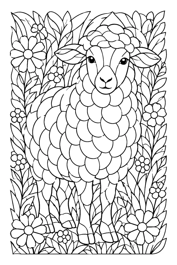 Flower Field Sheep