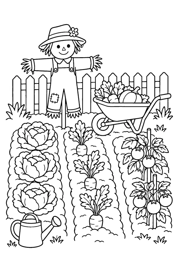 Garden Scarecrow Rows