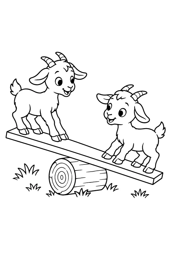 Goat Kids Seesaw