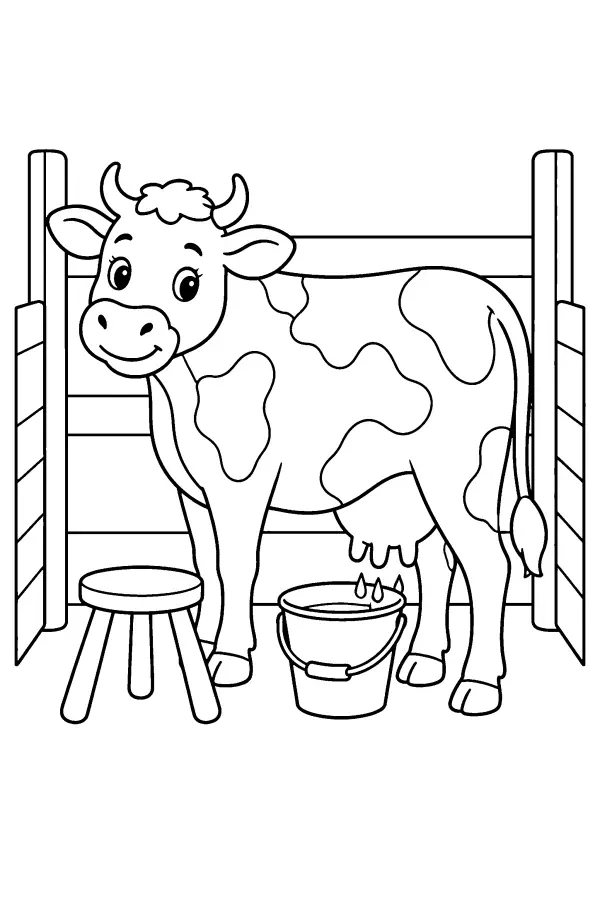 Milking Barn Cow