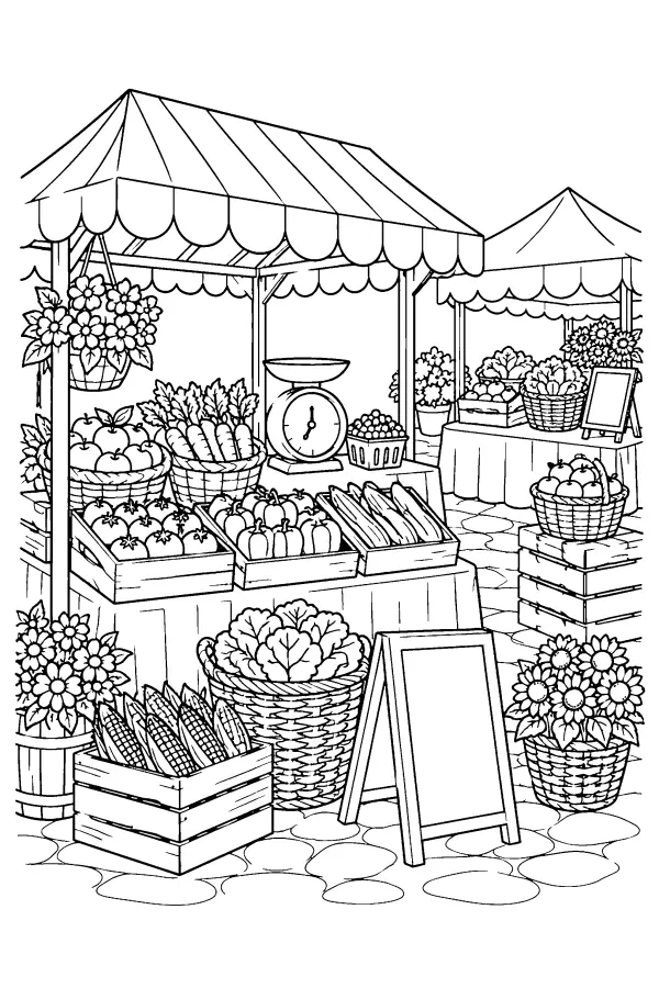 Morning Market Stalls