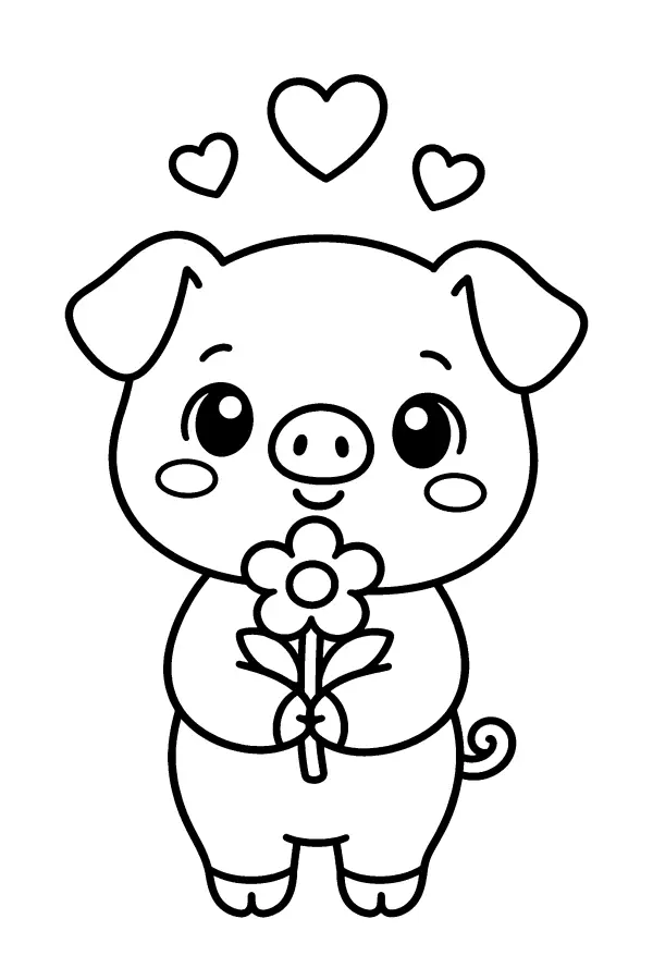 Pig With Flower