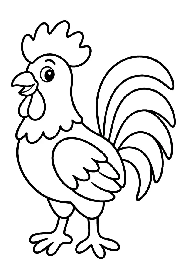 Rooster In Profile