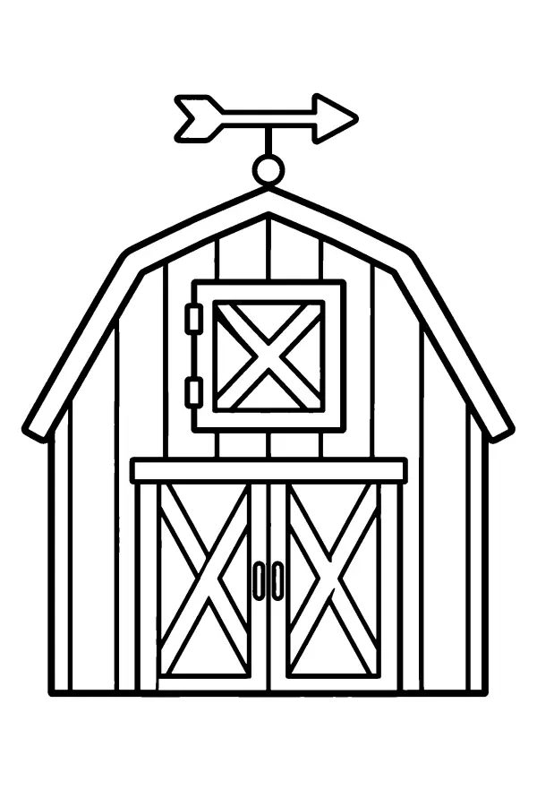 Barn With Weathervane