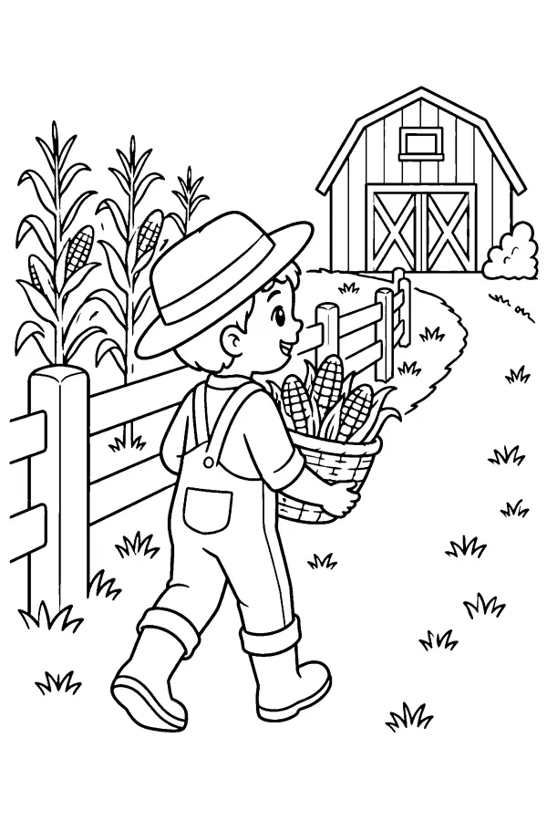 Child Carrying Corn