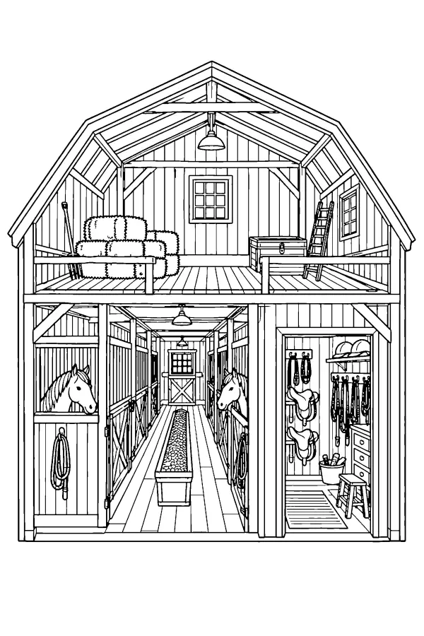 Cutaway Barn Interior