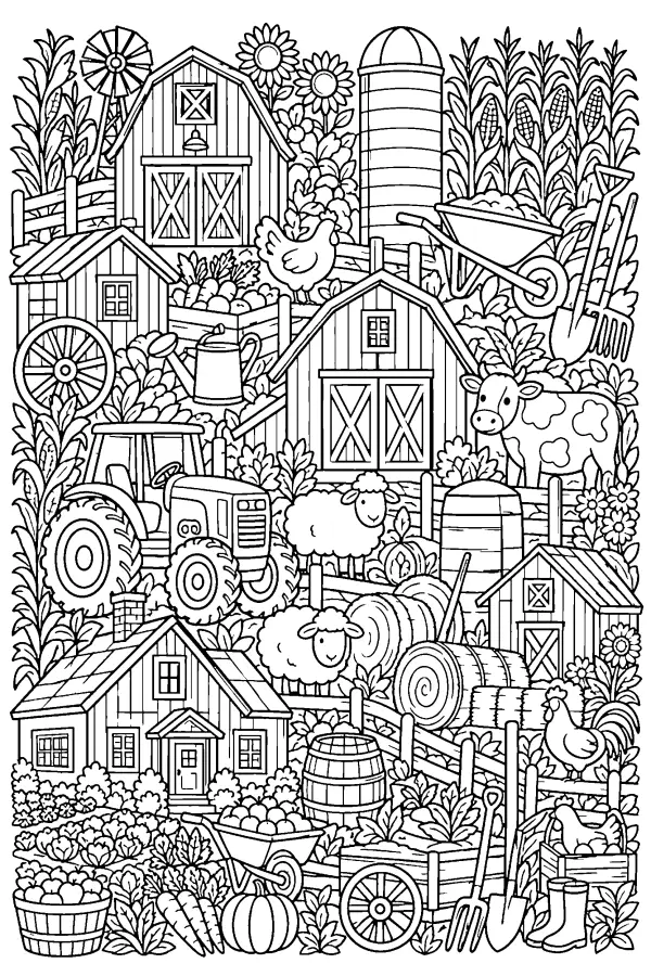 Dense Farm Doodle