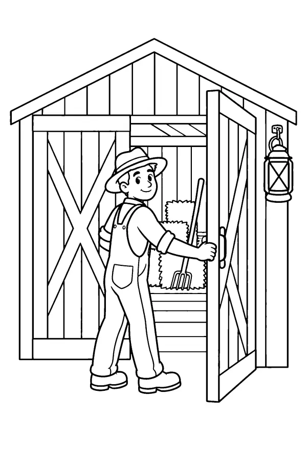 Farmer Opens Barn