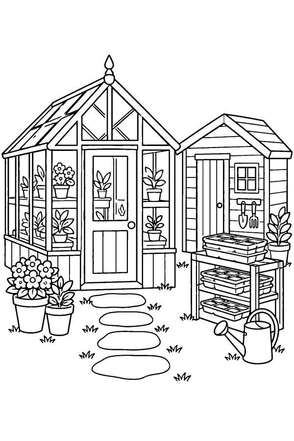 Greenhouse Potting Shed