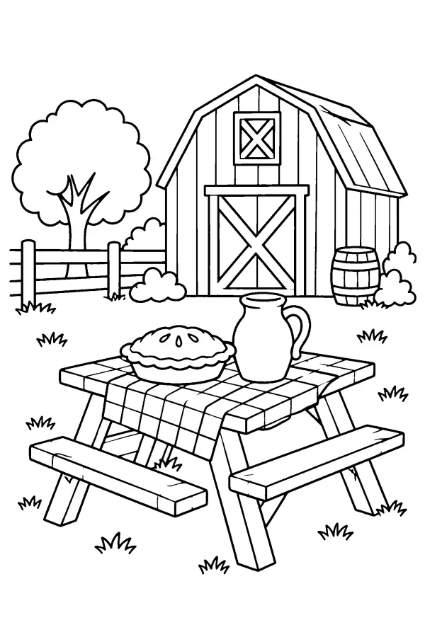 Picnic Behind Barn