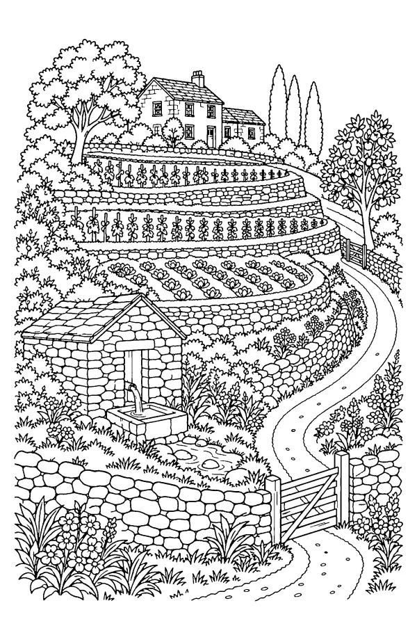 Terraced Hillside Farm