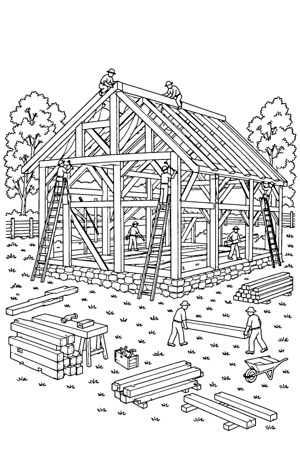 Timber Barn Raising