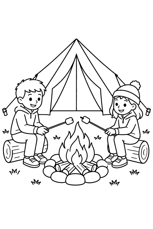 Campfire Tent Night