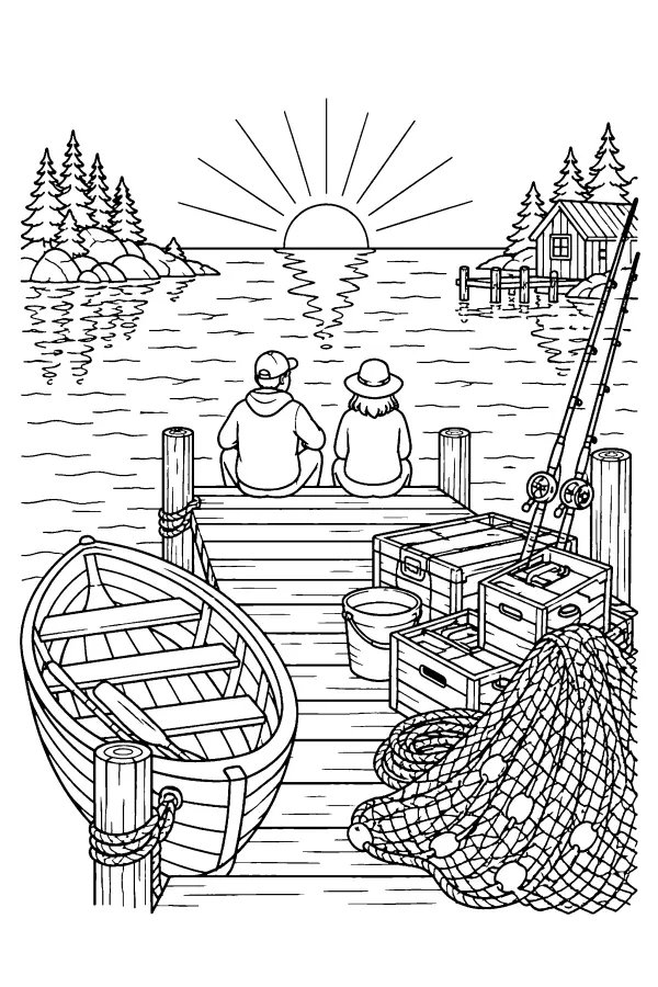 Dawn Dock Fishermen