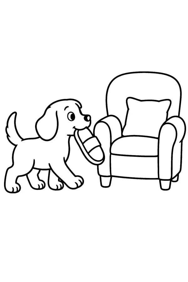 Dog With Slipper