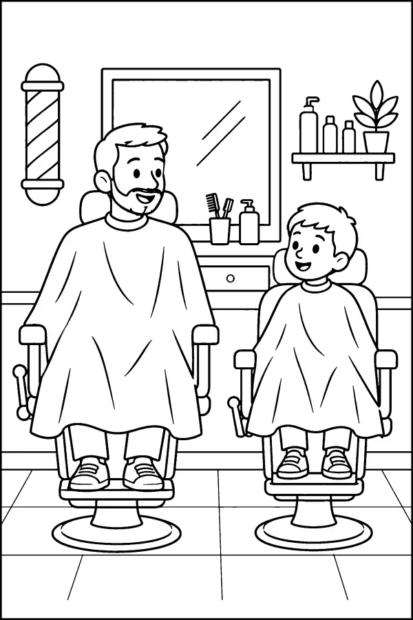 Father And Child Barber
